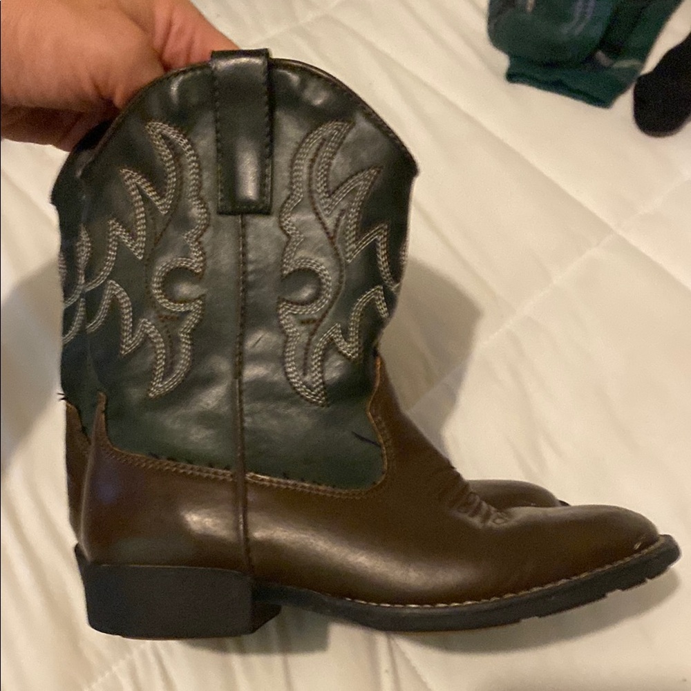 Roper Kids Brown and Dark Green Boots